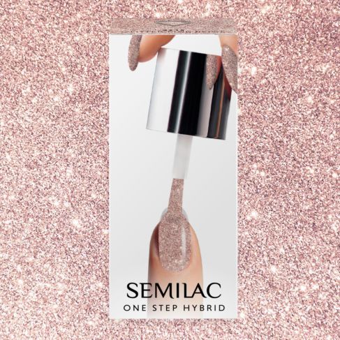 Semilac One Step geelilakka, S245 Glitter Pink 5ml
