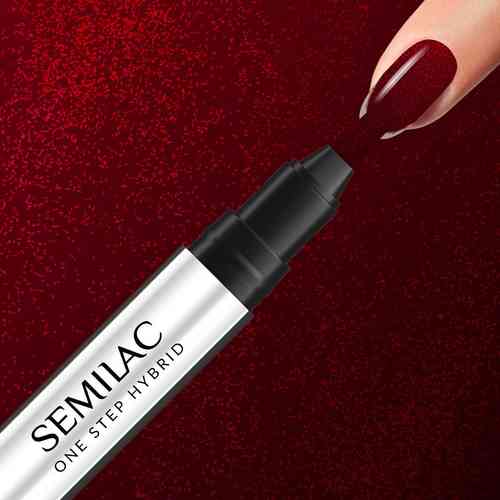 S590 Semilac One Step Geelikynä, Glitter Red 3ml