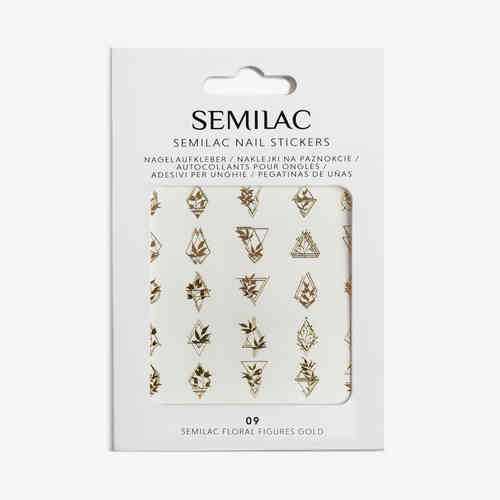 Semilac Floral Figures Gold Nail Stickers 09